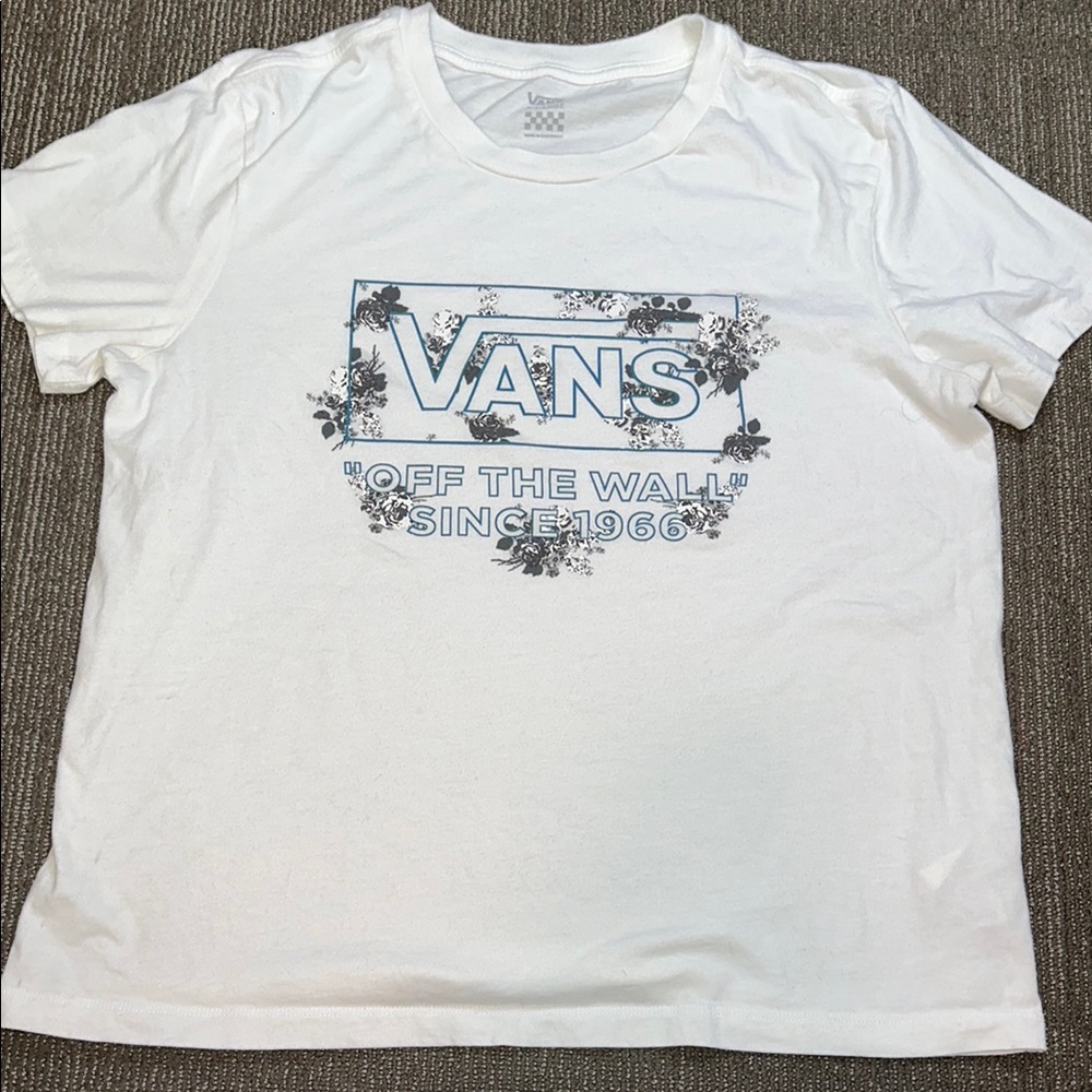 Vans White Short Sleeve Tee with Graphic Print